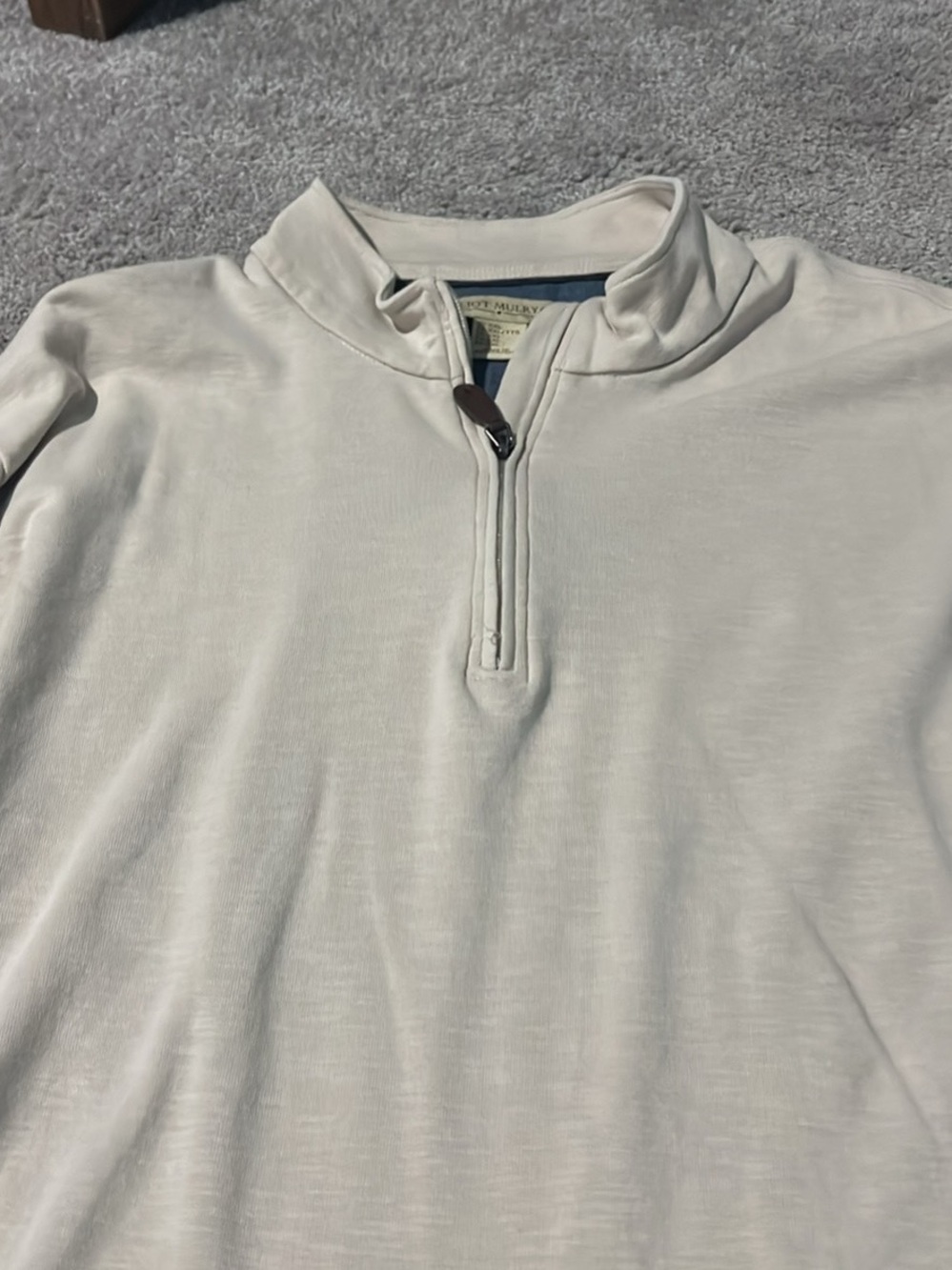 Unknown Brand Men's Cream Quarter-Zip Sweater